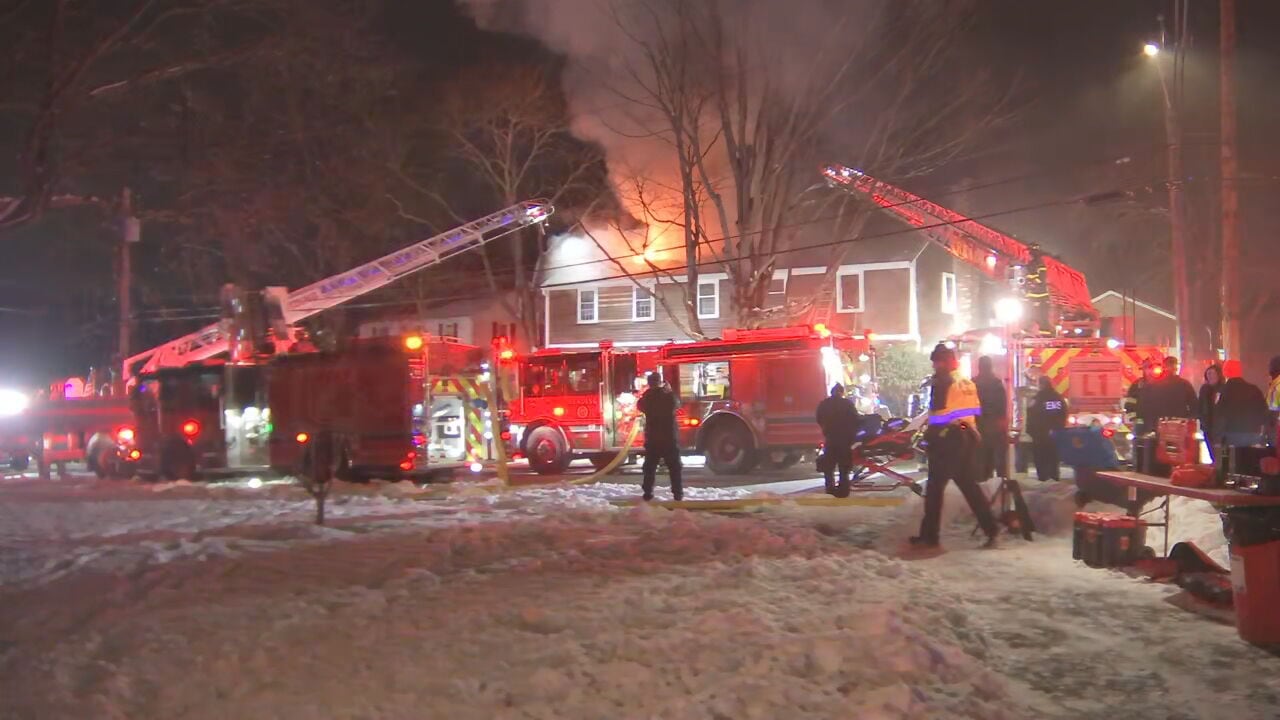 Firefighters battle house fire in Reading