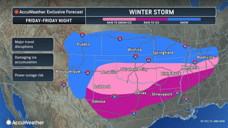 Winter storm to bring heavy snow and ice this weekend across the ...