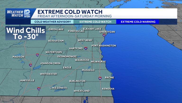 Extreme Cold Watch issued for SE Wisconsin Friday afternoon-Saturday ...