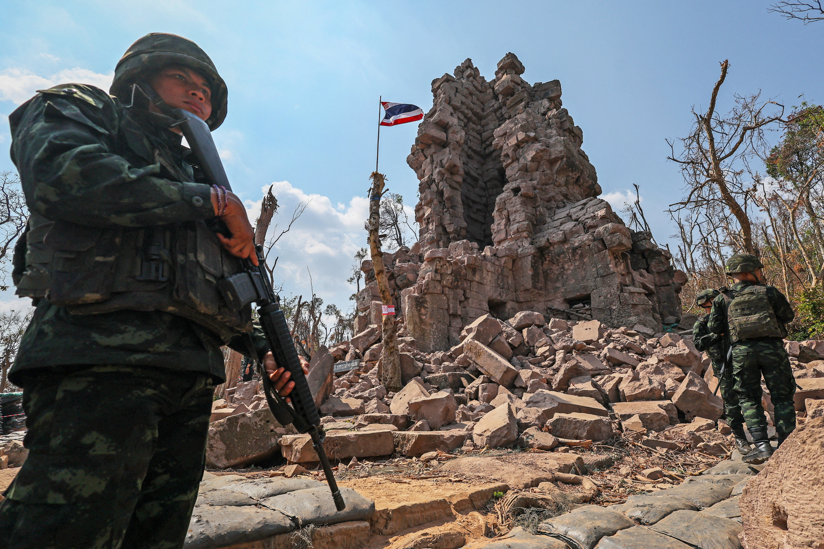 Ancient Khmer temples scarred by Thailand-Cambodia conflict