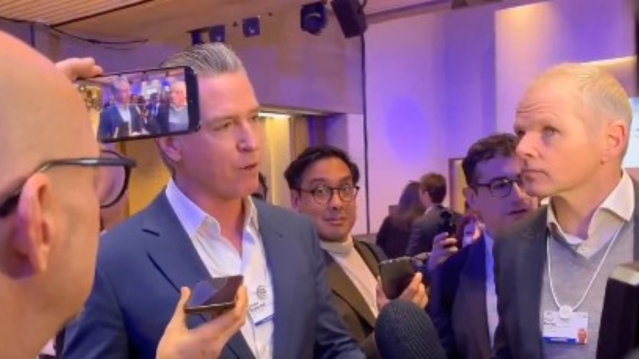 Newsom says he has been barred from entering US pavilion at Davos ...