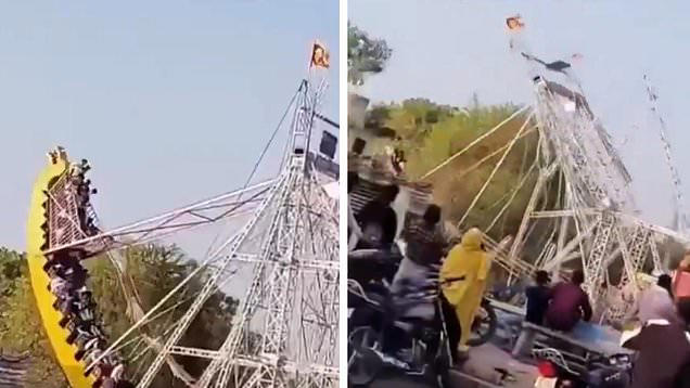 Fairground swing collapse in India injures 14 children