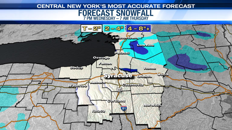Snow showers into Thursday, then arctic blast