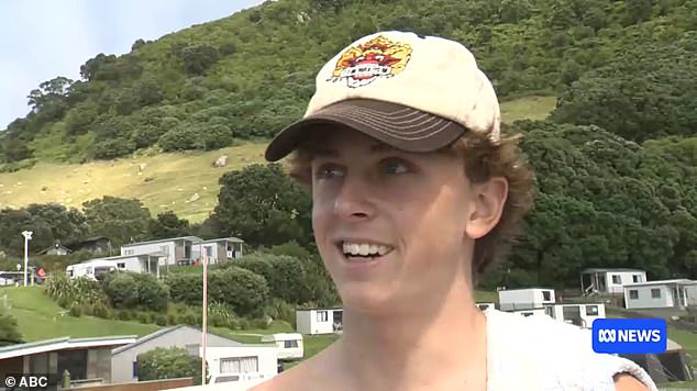 Australian tourist Sonny Worrall (pictured) feared for his life as he dived away from a tumbling caravan during a horrific landslide on New Zealand's North Island
