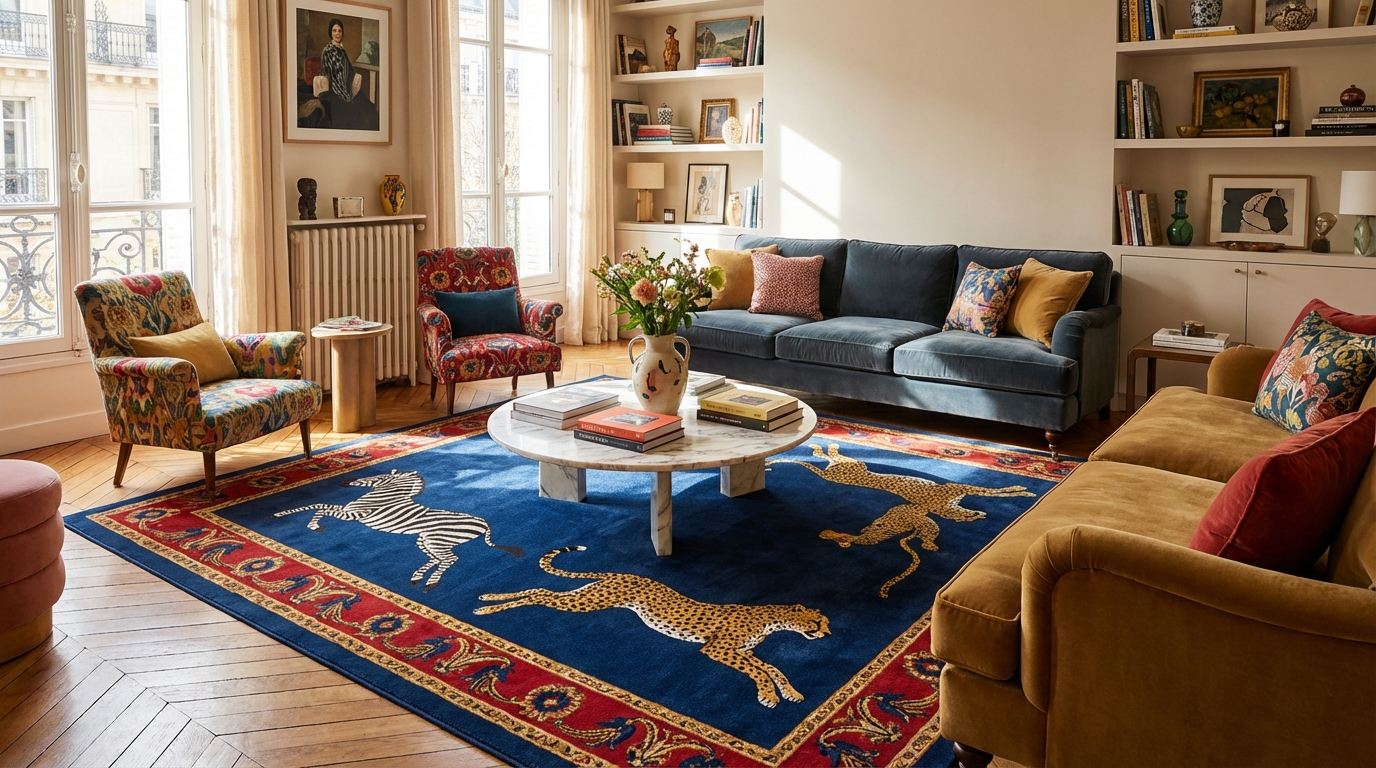 Ces tapis lavables Ruggable x Scalamandré cachent des motifs mythiques ...