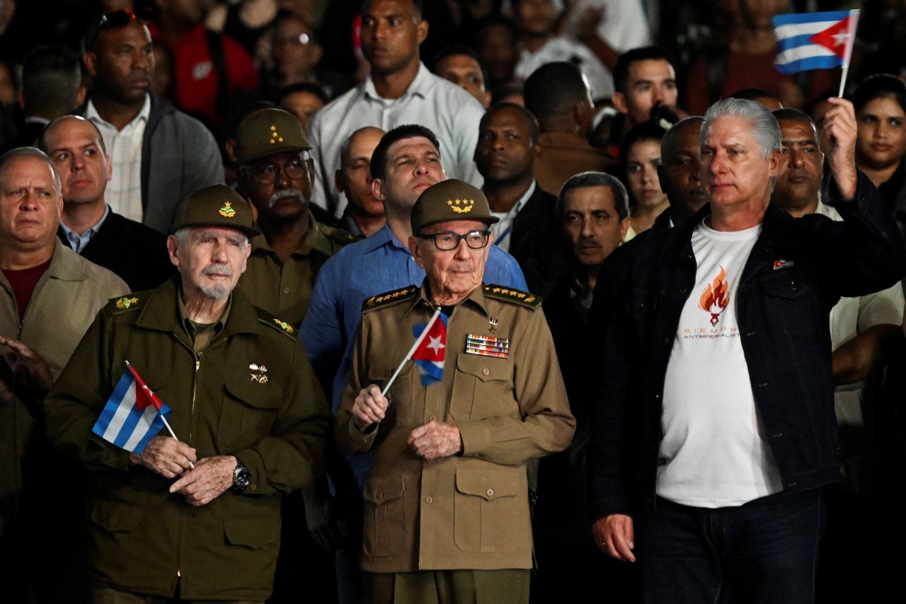 Cuba’s former president, Raúl Castro, center, and its current president, Miguel Díaz-Canel, right, at a celebration in Havana last year.