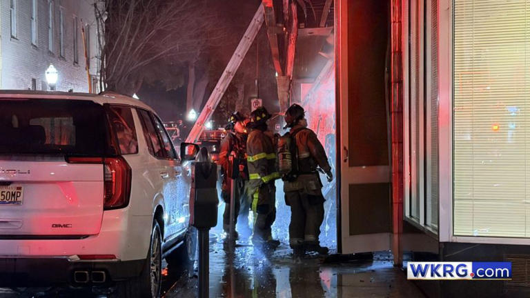 Mobile Fire and Rescue Department responding to apartment fire