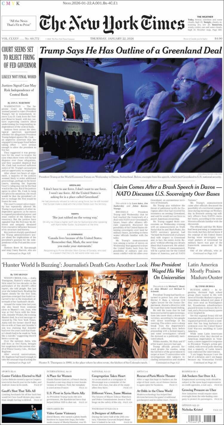 22 January 2026: Trump claimed 'framework for Greenland deal' had been ...
