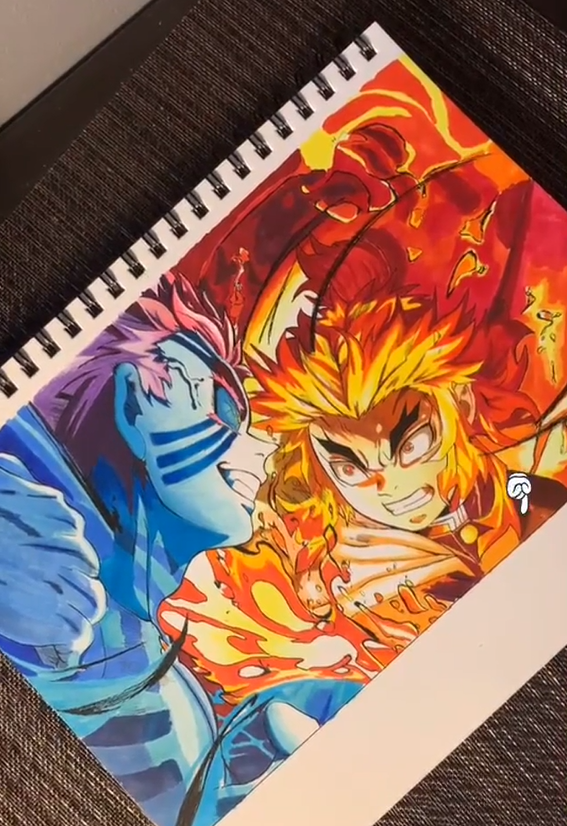 Kyojuro Rengoku vs. Akaza | Stunning Demon Slayer artwork
