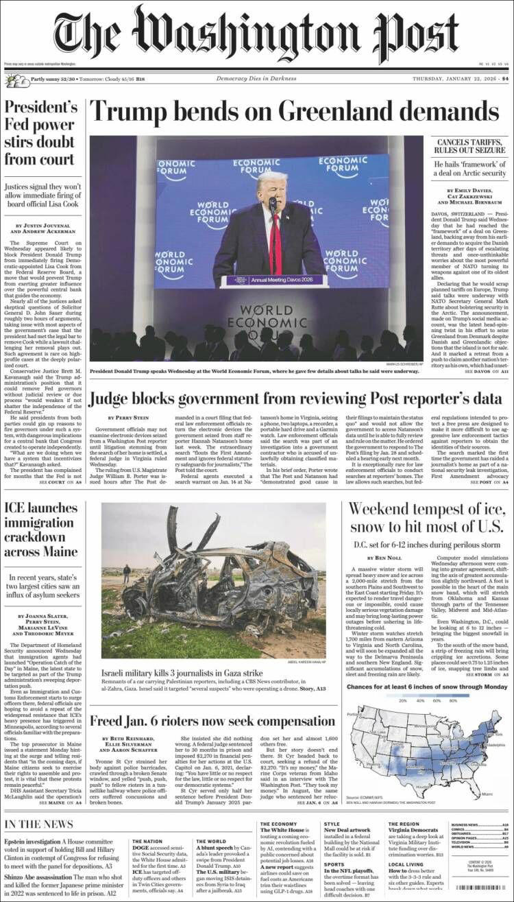 22 January 2026: Trump claimed 'framework for Greenland deal' had been ...