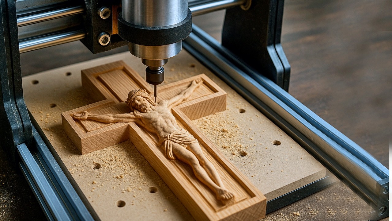 Turning wood into art mini CNC Two Trees TTC450 Pro