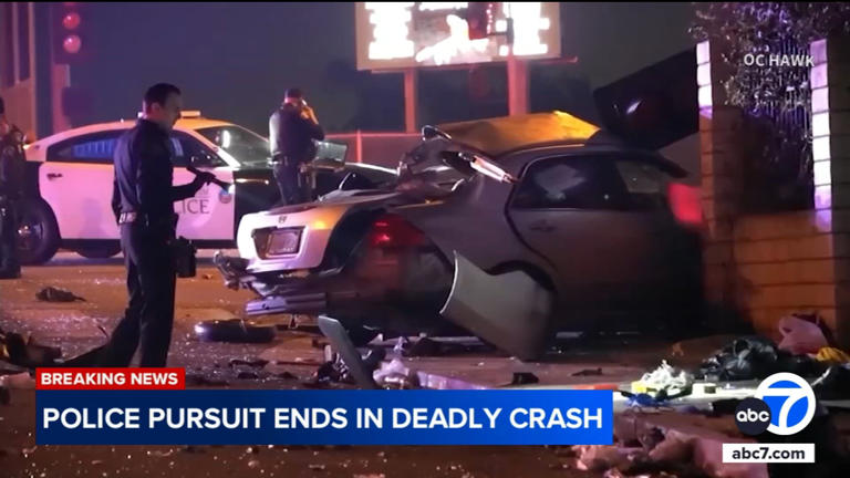 At least 1 killed after police chase ends in violent crash in Placentia