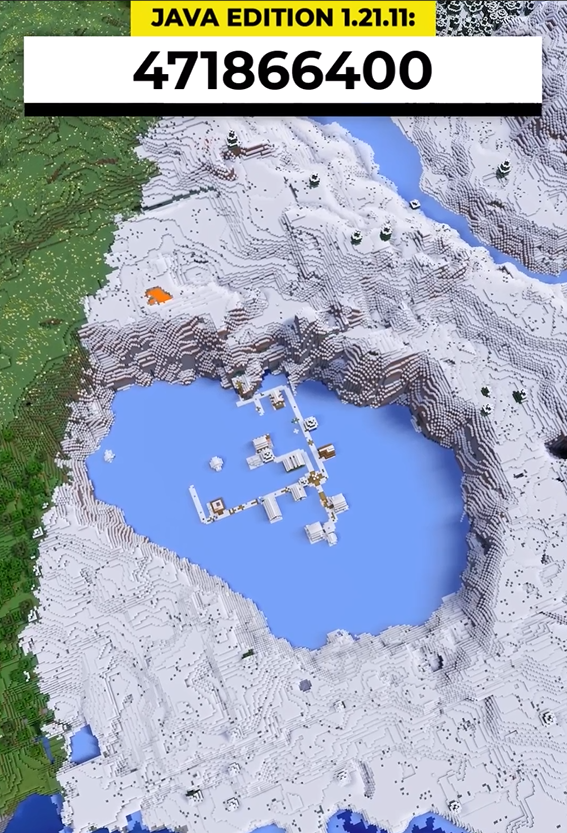 I found a Minecraft seed with a village on a frozen lake | Rare ...