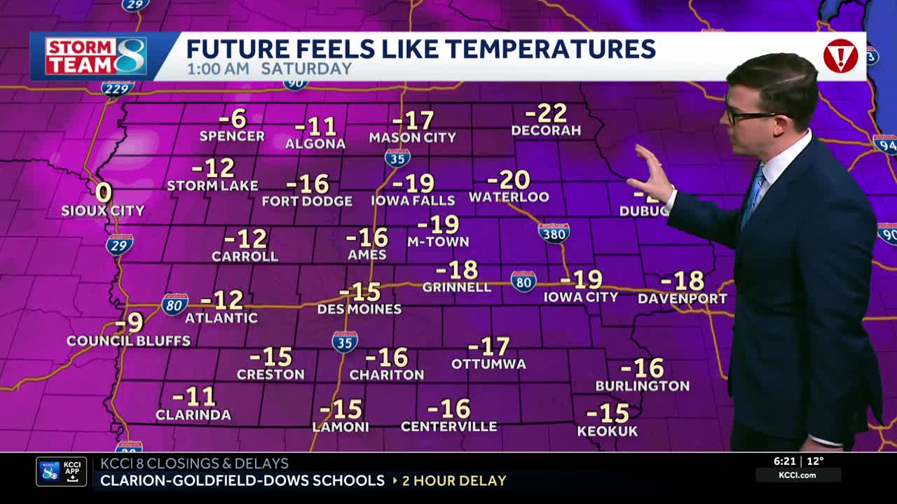 Iowa weather: Dangerously cold wind chills settle in for the end of the ...