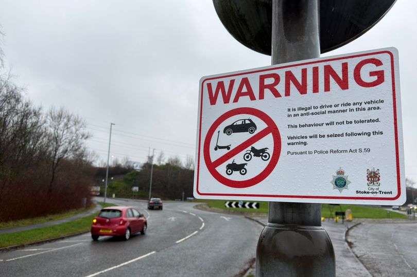 Boy racers warning signs on Stoke-on-Trent road