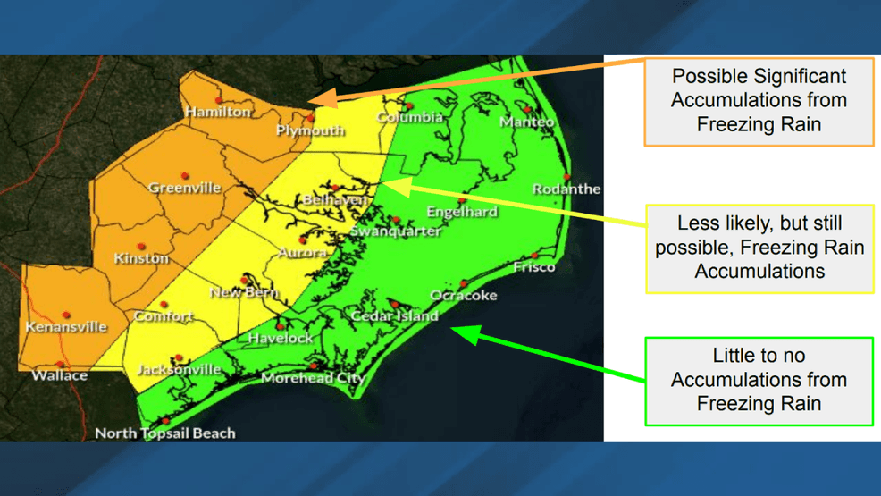 Winter storm threat shifts in eastern North Carolina as ice becomes ...