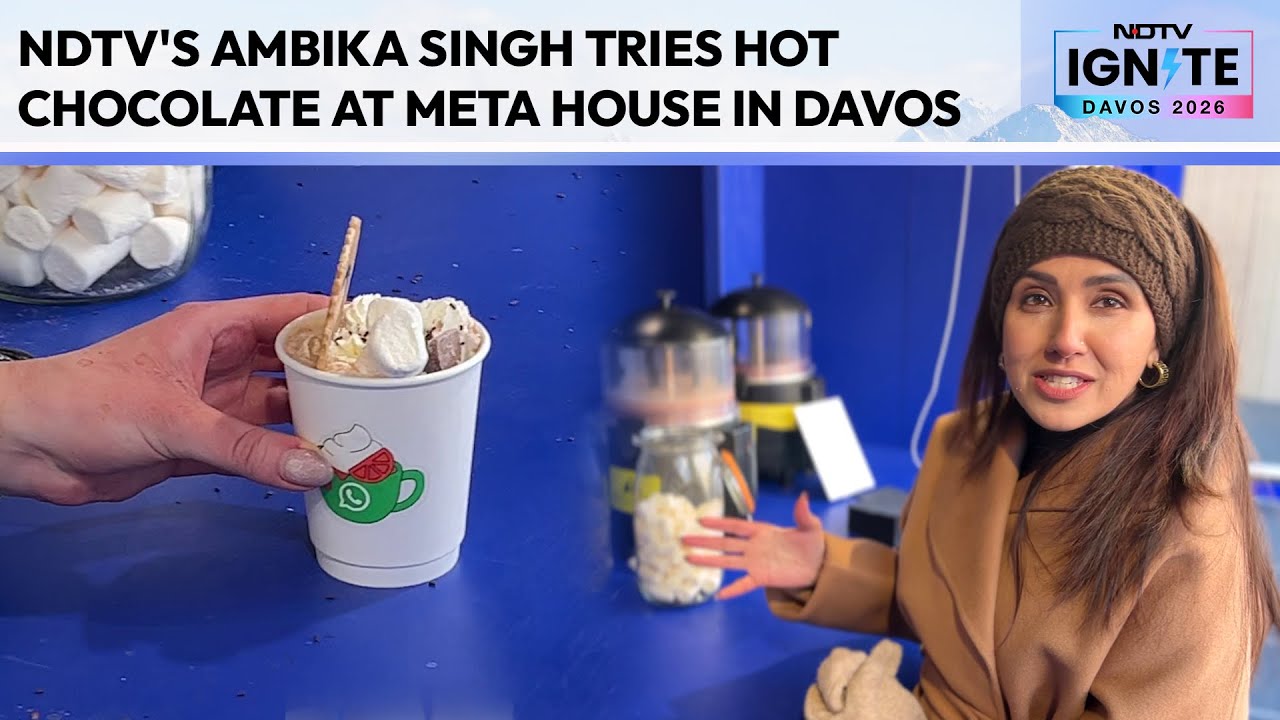 NDTV's Ambika Singh tries hot chocolate at META House in Davos