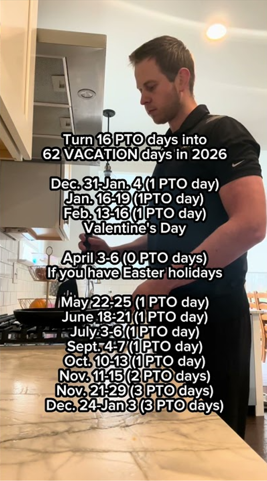 Turn 16 PTO days into 67 vacation days in 2026