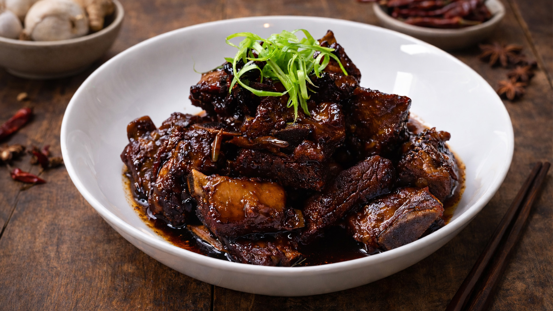 Chinese style ribs cooked until extremely tender