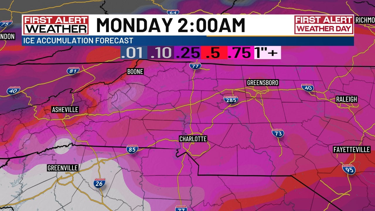 Ice threat continues to grow as weekend winter storm nears Carolinas