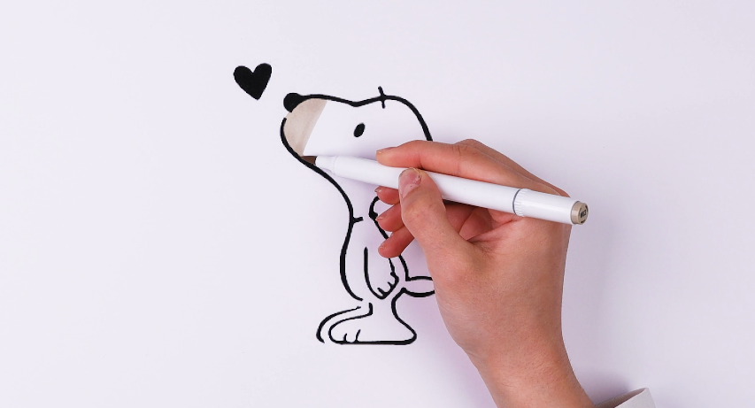 Snoopy drawing | Coloring in for kids