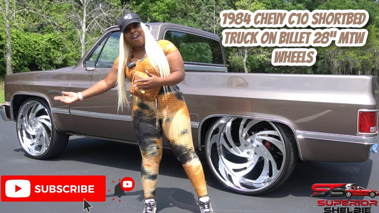 1984 Chevy C10 shortbed truck on billet 28” MTW wheels