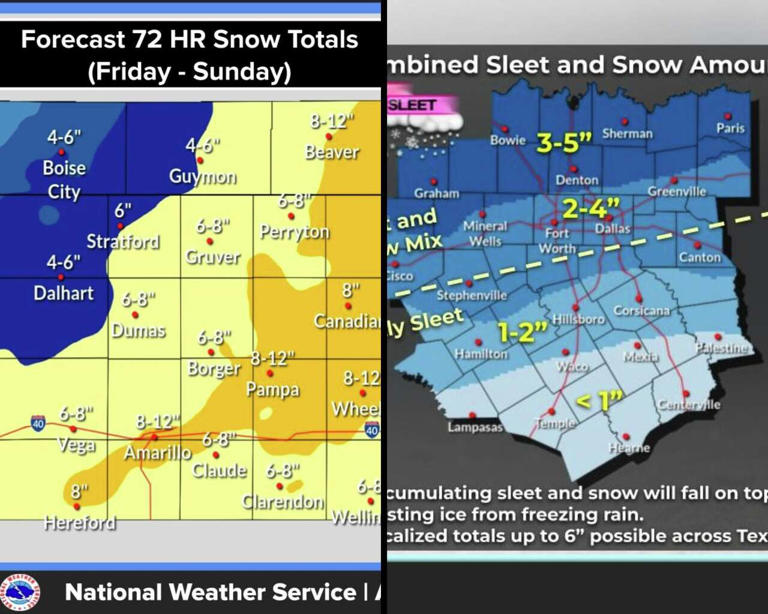 Expected snow and ice totals are changing for Texas. Here's a forecast ...