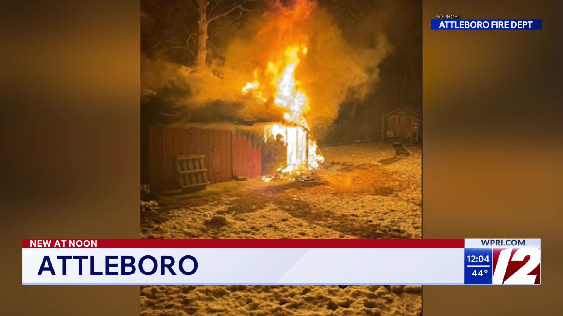 Shed fire breaks out in Attleboro overnight