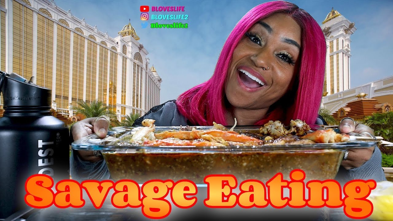 Watch us devour ultimate seafood and rotisserie chicken drenched in sauce