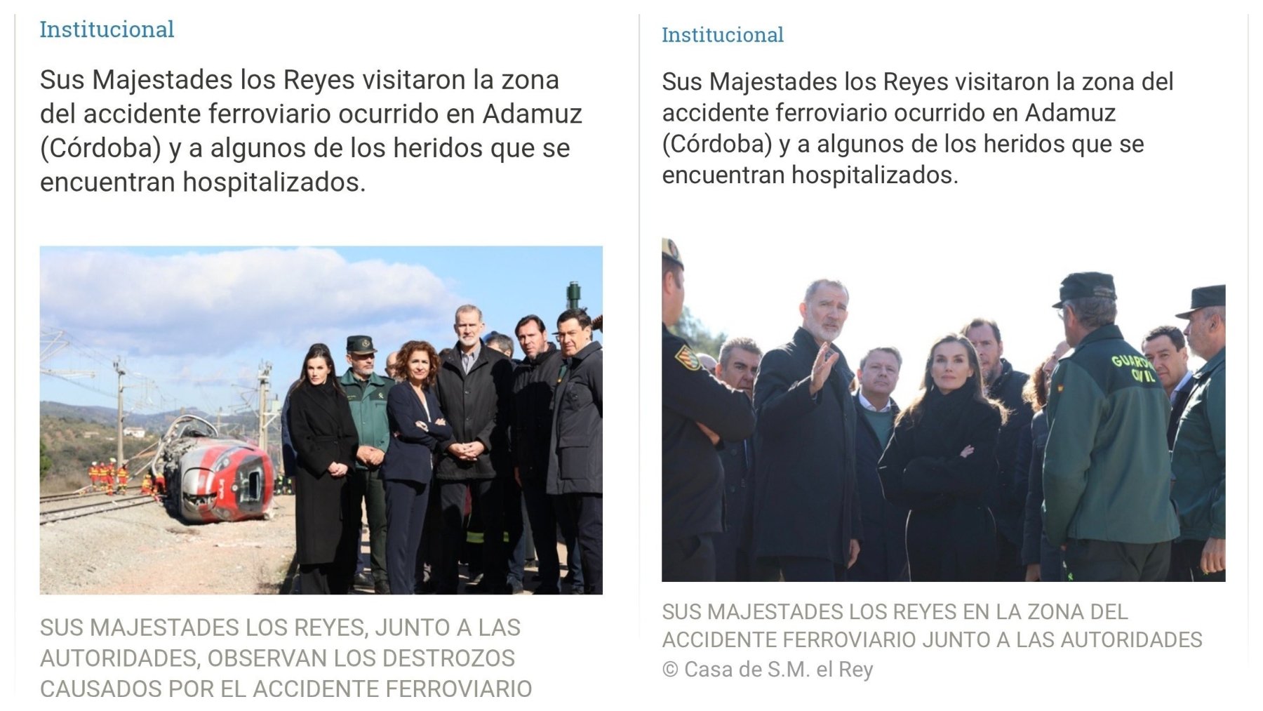 Casa Real esconde la foto de la visita de los Reyes a Adamuz que ha  generado polémica en redes sociales