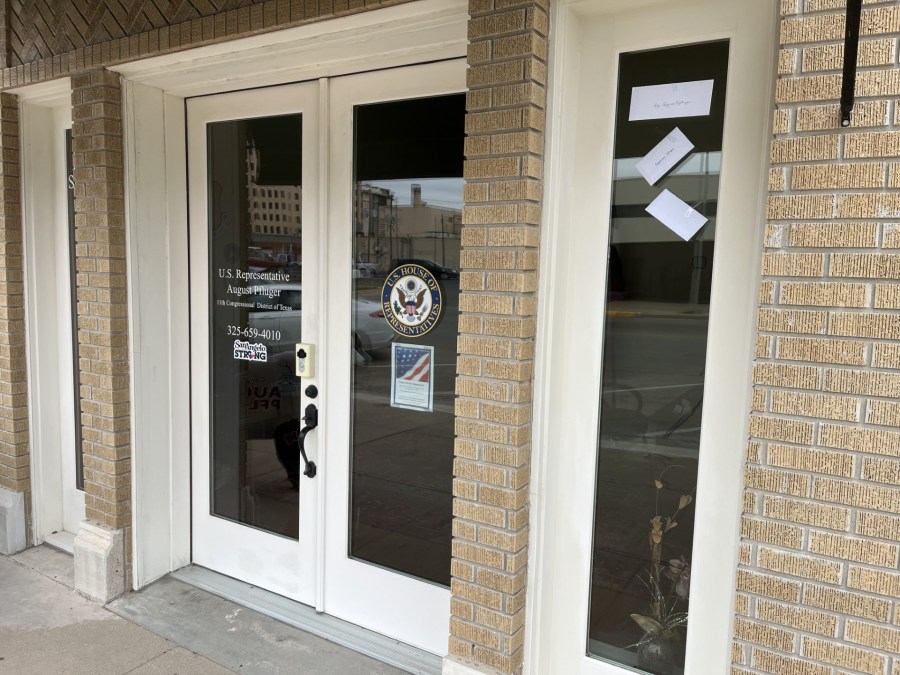 West Texas Indivisible protests at Rep. Pfluger’s office with walkout