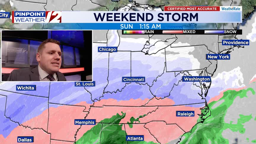 WPRI 12 weather alert 1/22/26: Tracking bitter cold & weekend snowstorm