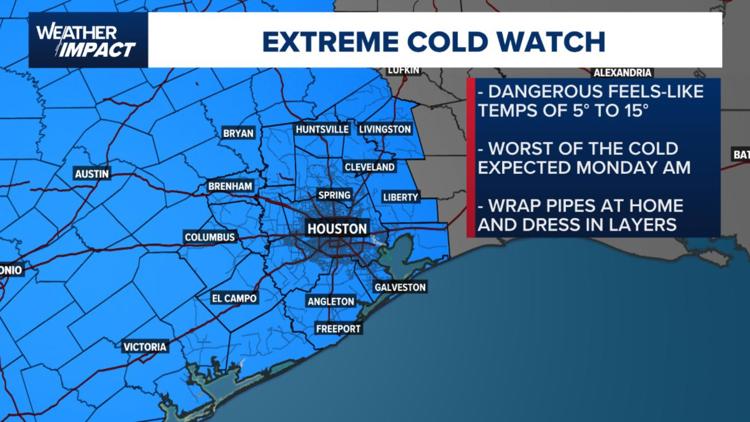 The Houston area is under an extreme cold watch | Here's what that means