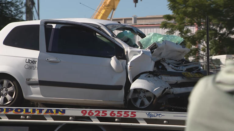 A Hyundai Getz crashed into a parked truck and trailer in St Marys in April 2024.