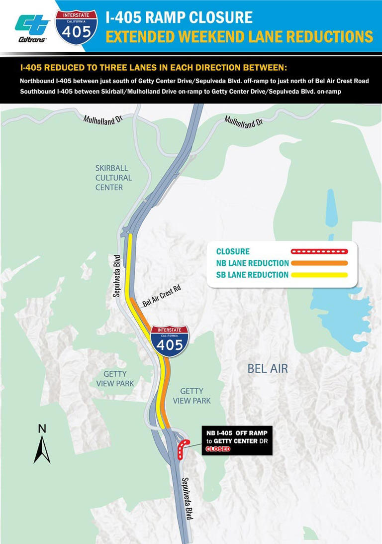 Weekend-long closure of 405 Freeway begins Friday