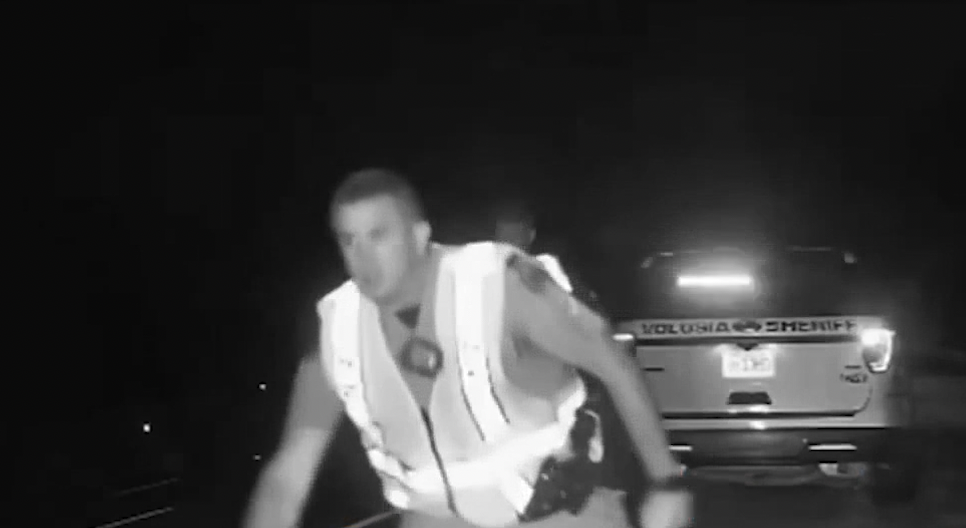 Dashcam video shows Florida state trooper, deputy nearly hit by out-of ...