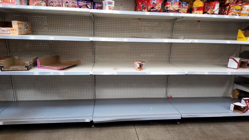 Grocery store shelves left bare as the South braces for a massive ...