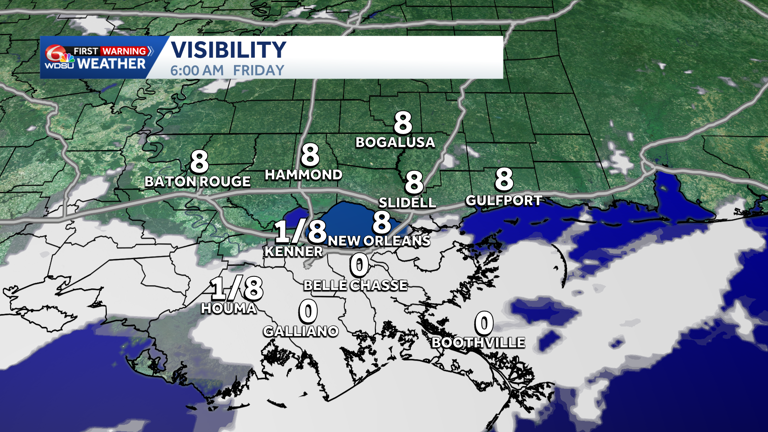 Dense fog advisory issued for parts of southeast Louisiana