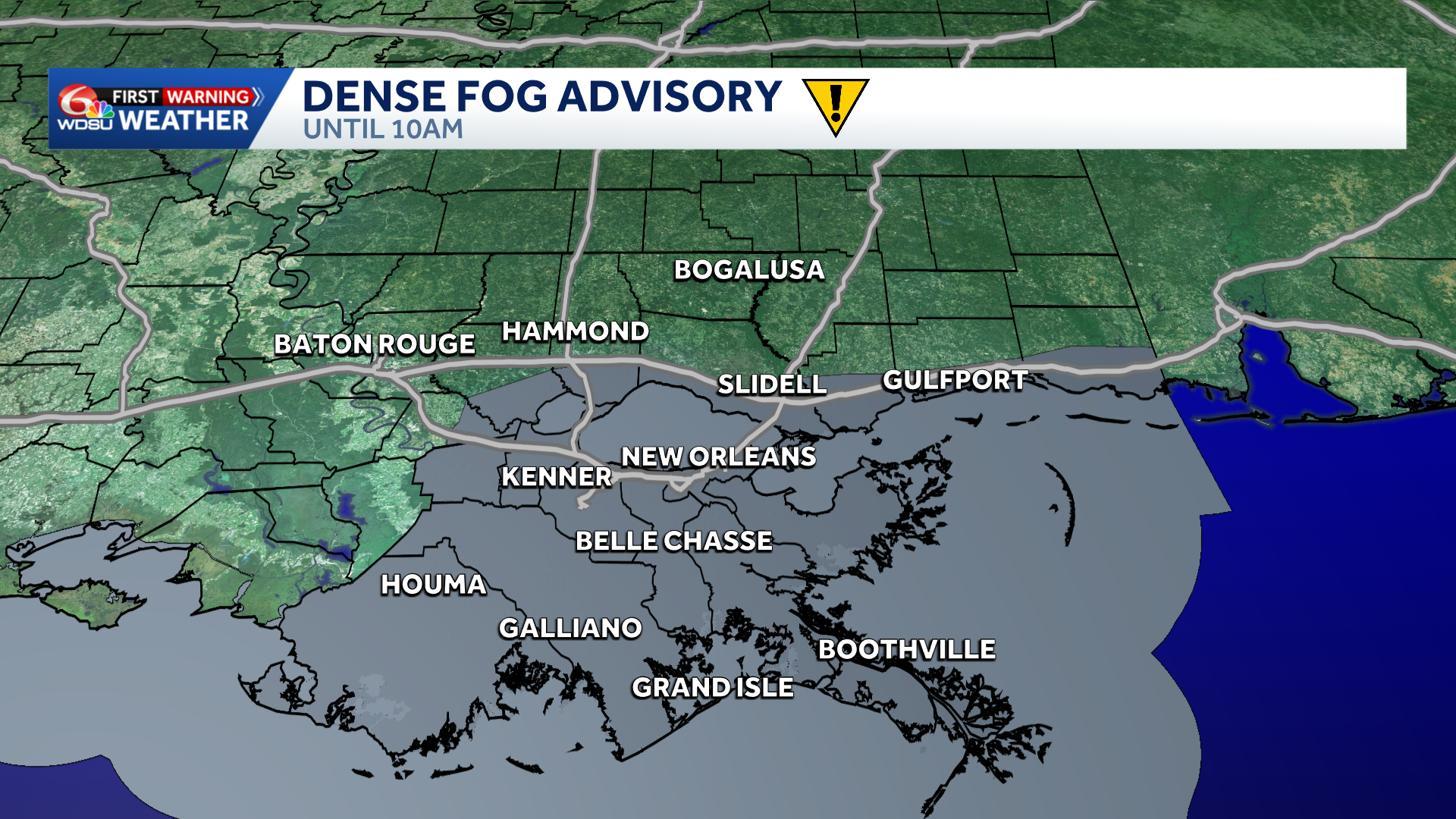 Dense fog advisory issued for parts of southeast Louisiana