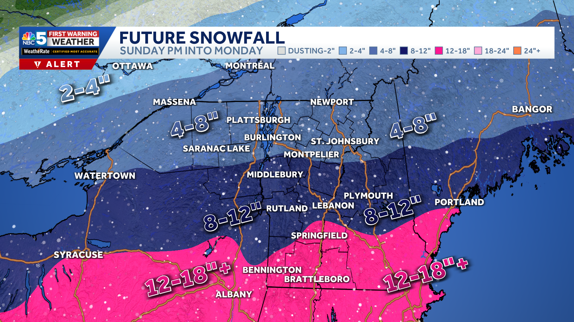 Powder snow coming to Vermont and northern New York