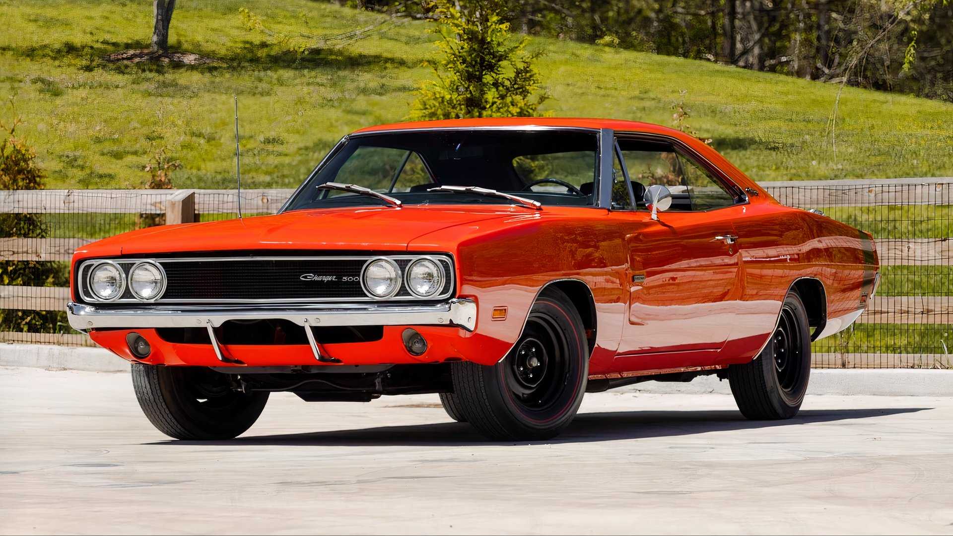 3/4 front view of 1969 Dodge Hemi Charger 500