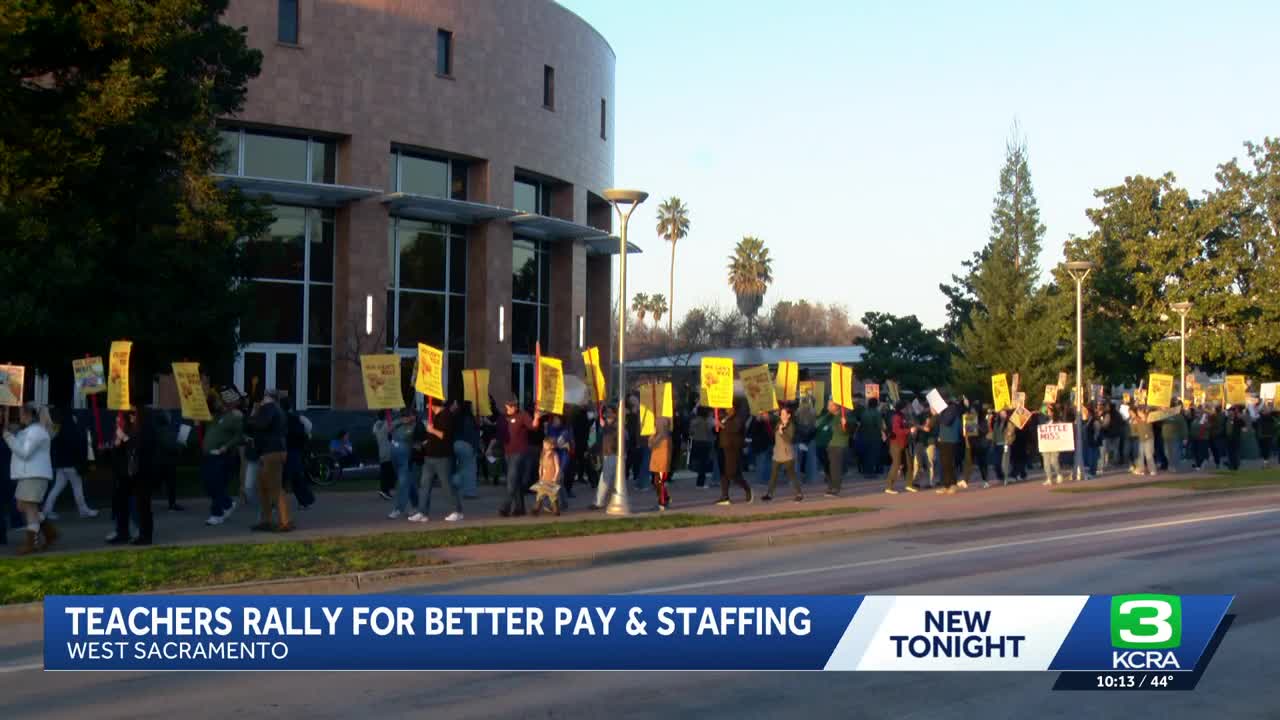 West Sacramento teachers rally for better pay and staffing