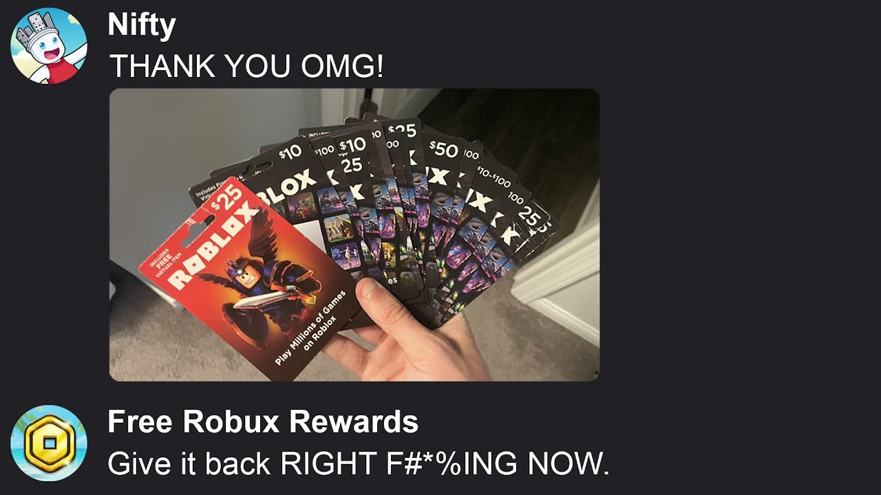 I tricked a Robux reward scam server into sending me Robux