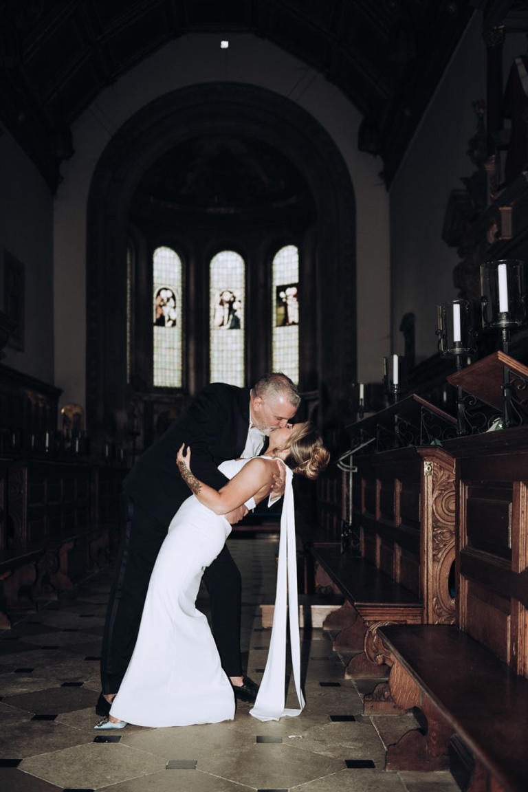 Olive green, calla lilies and whippets: Holly & Dominic's effortlessly ...