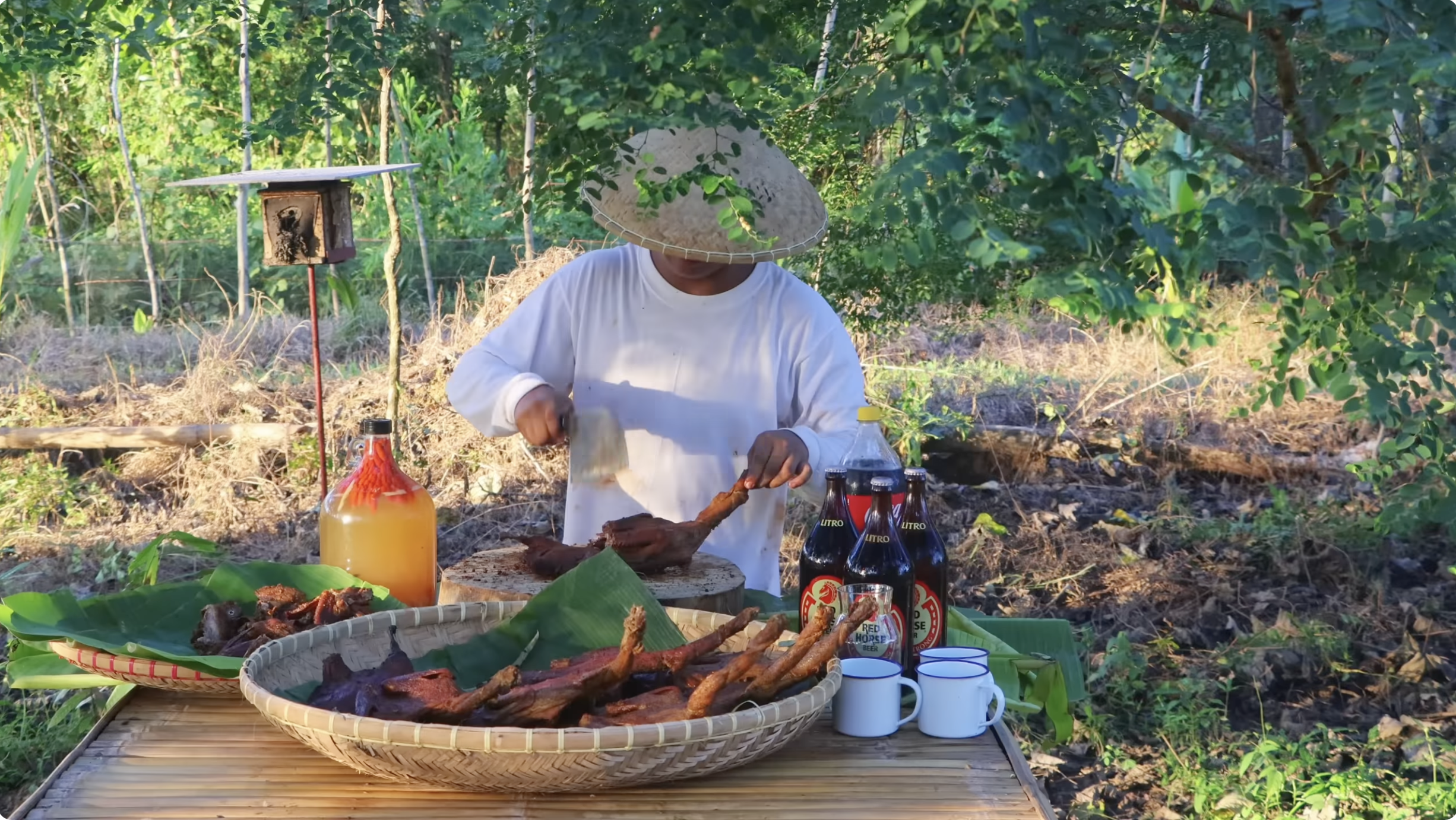Duck roasting over wood fire | Itik, a Philippine native duck | Patotin ...