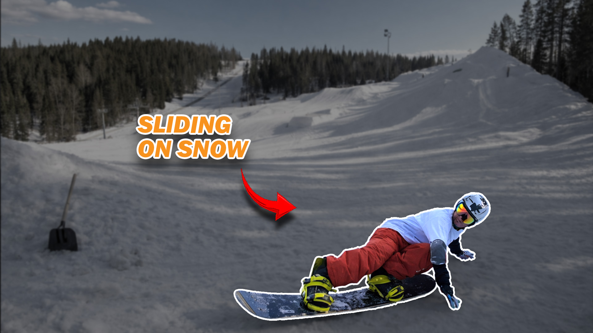 Speeding across snow with an epic trick