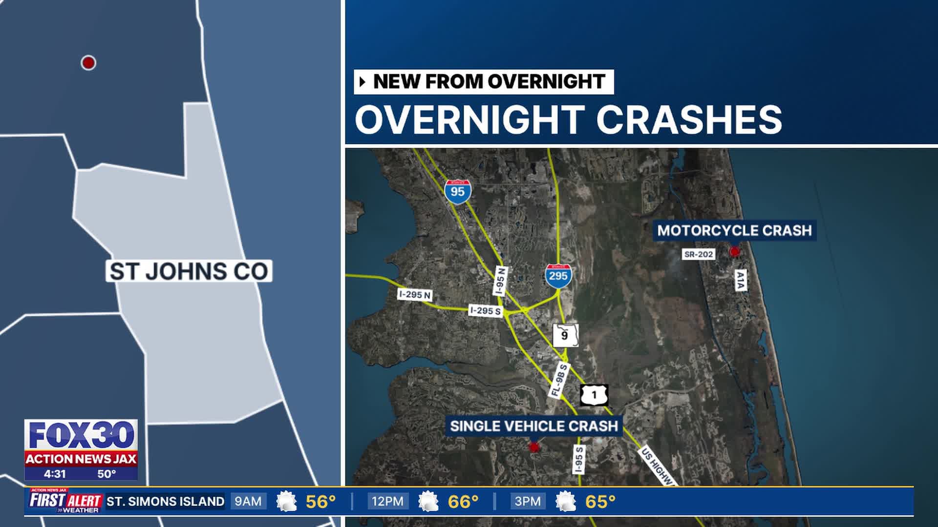 Motorcyclist dies in A1A crash in St. Johns County