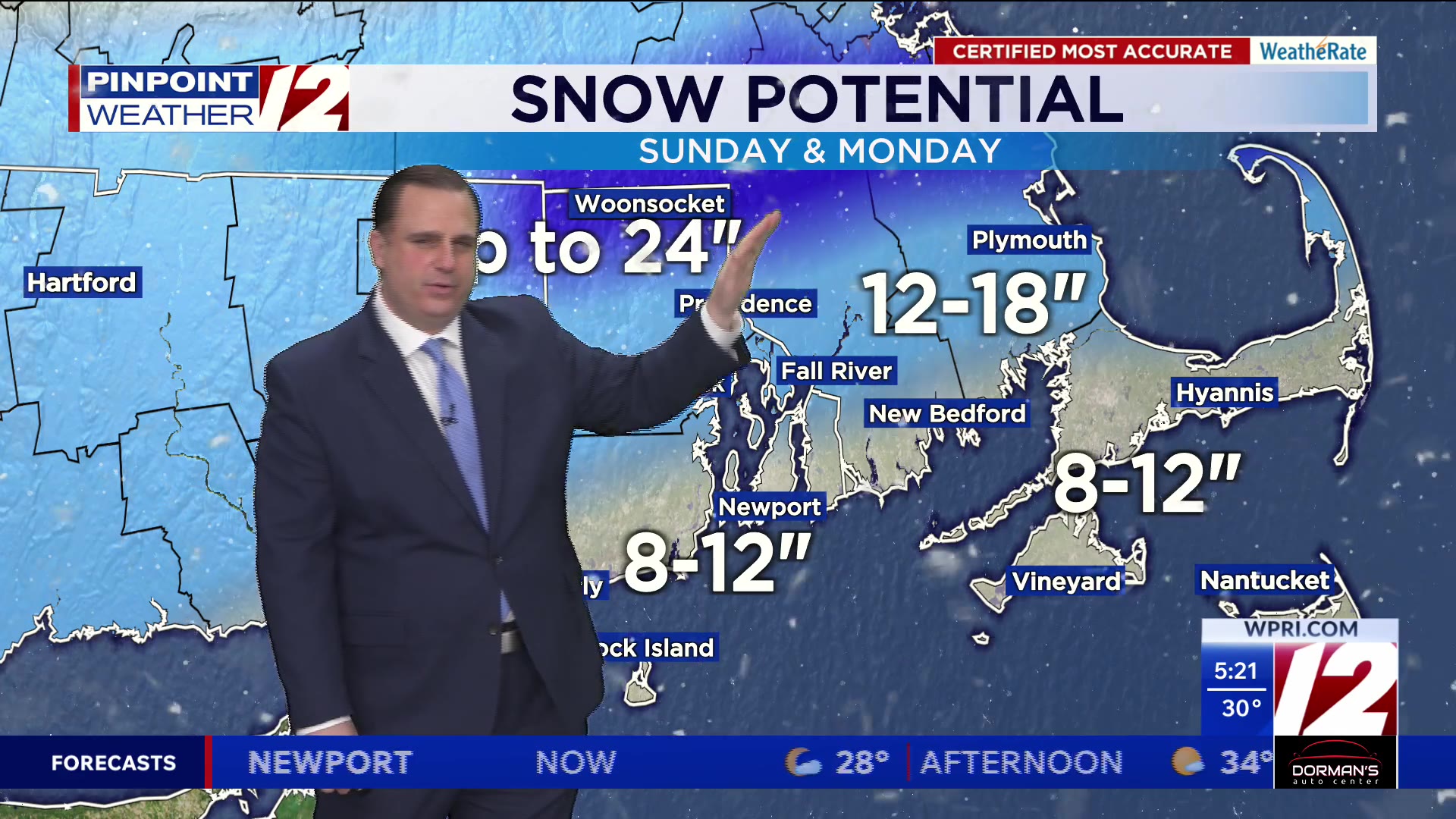 WPRI 12 weather forecast for 1/23/26: Bitter cold weekend, snow Sunday ...