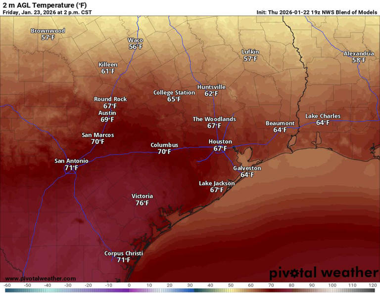Arctic cold front hits South Texas late tonight. Here's when roads ...