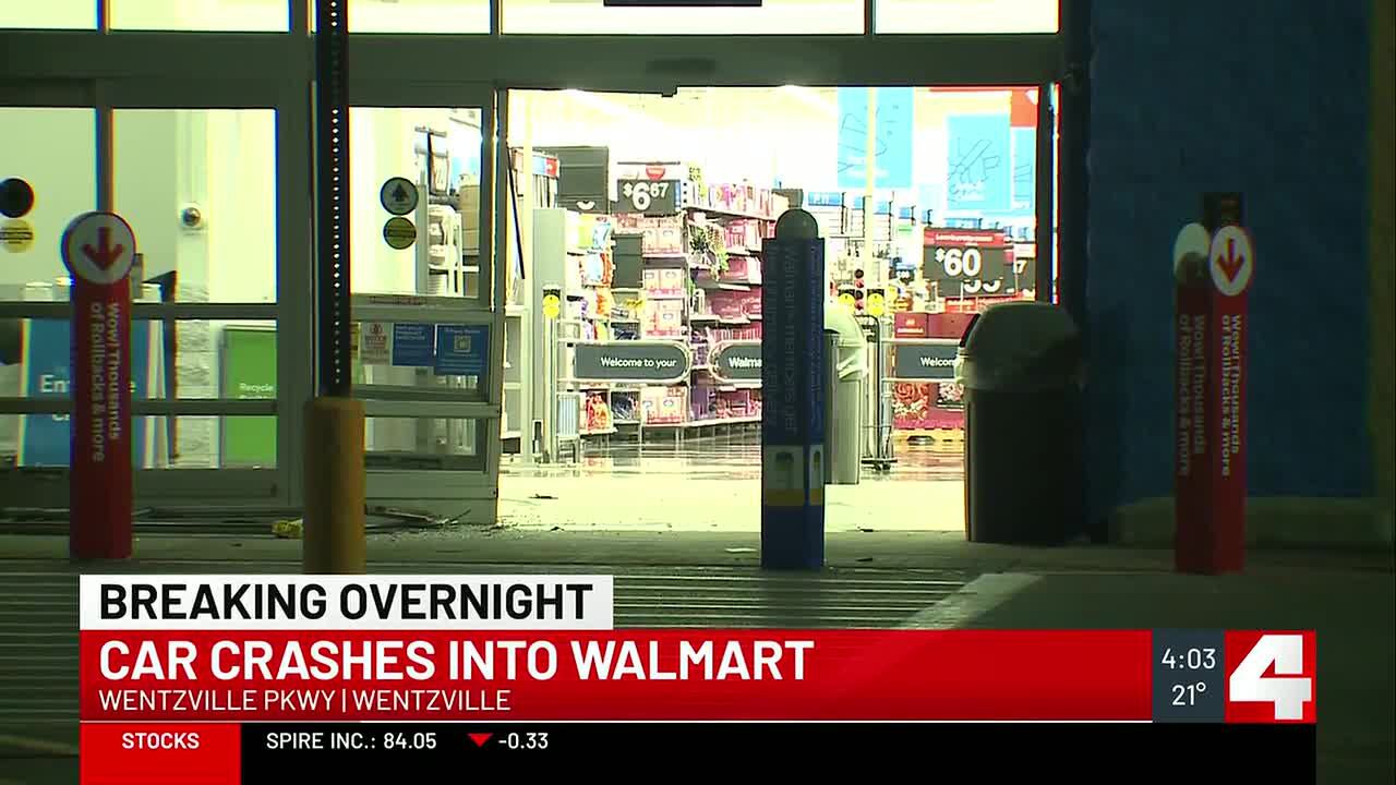 Car crashes into Walmart in Wentzville overnight